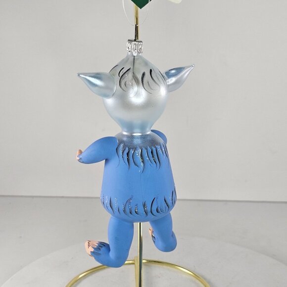 Lord & Taylor Handcrafted Blue Monster Christmas Ornament Made In Italy - Picture 3 of 8